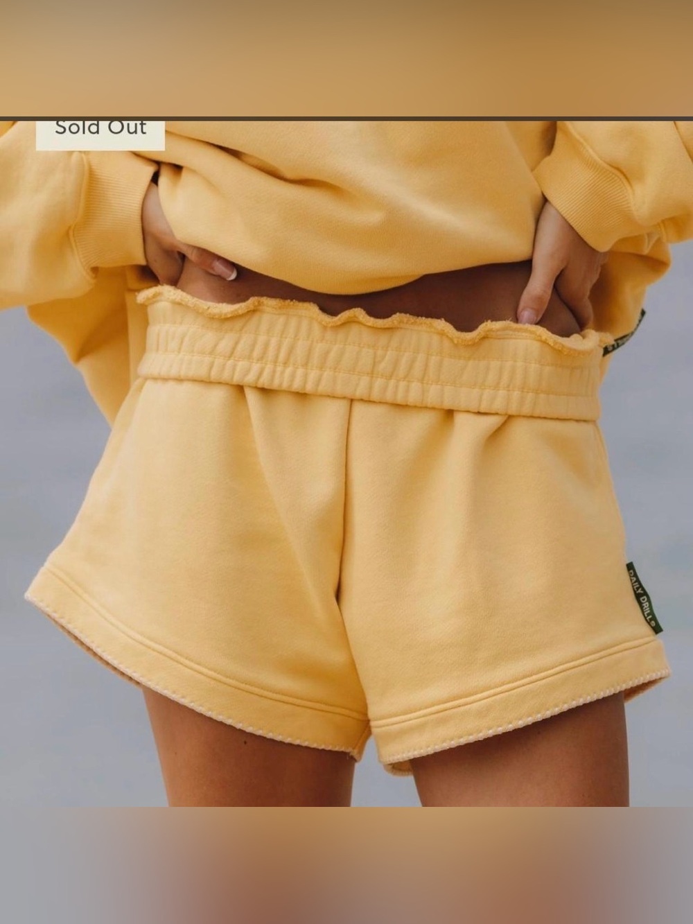 Daily Drills Soft Yellow Ruffle-Waist Athletic Shorts